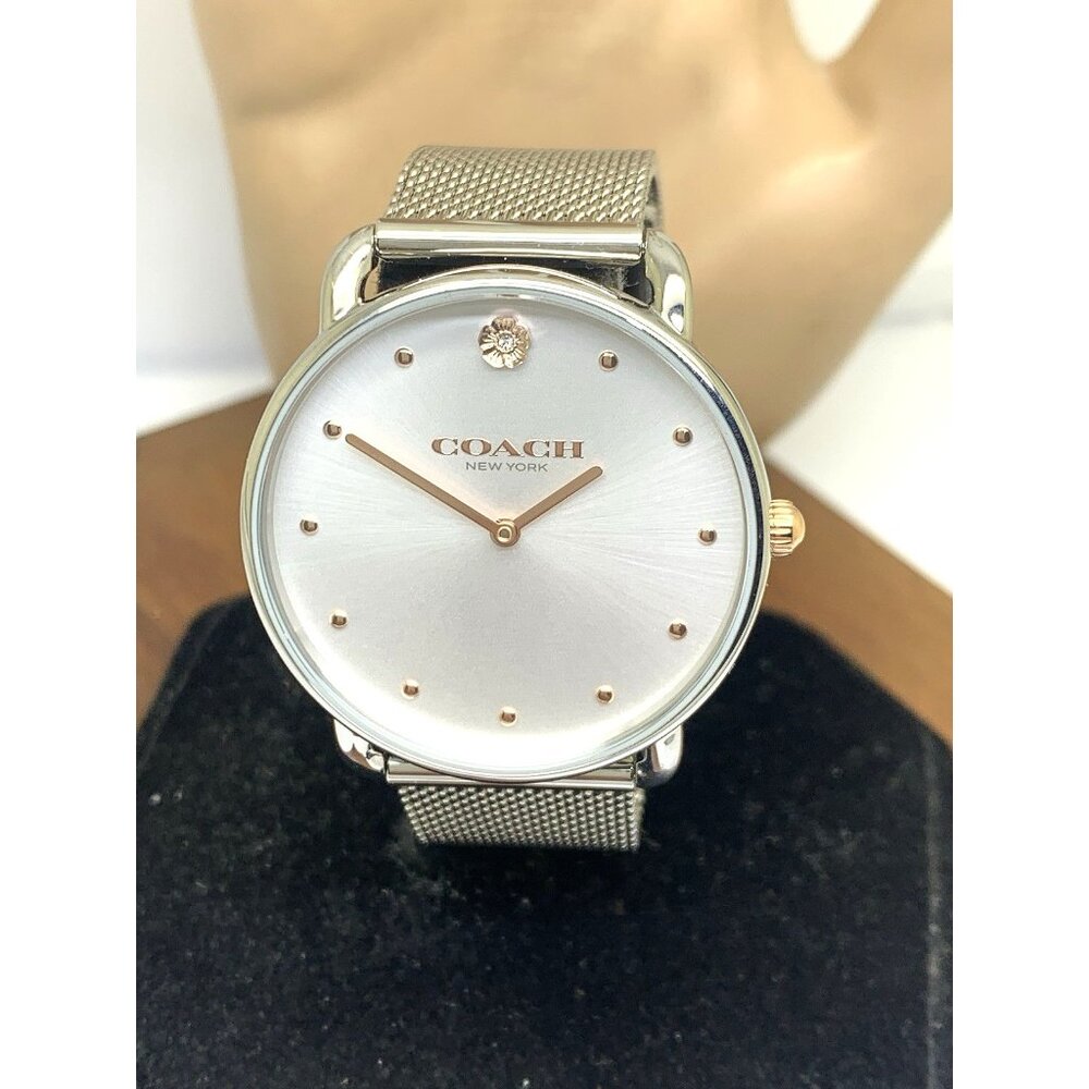 Coach Women's Watch 14504207 Elliot Quartz Silver Dial Mesh Stainless Steel 36mm